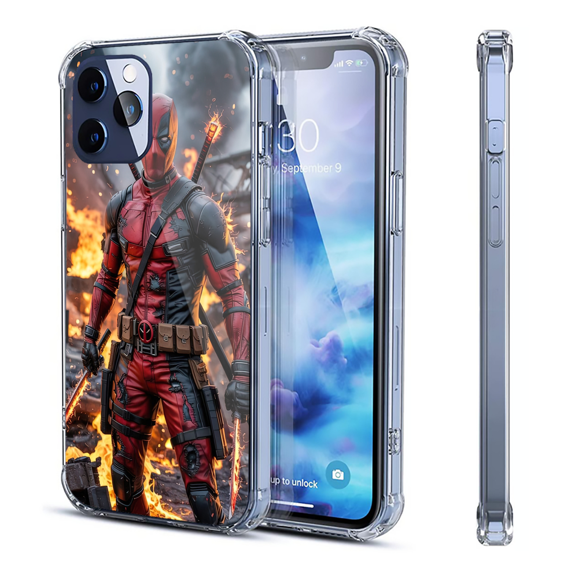 （画像用） Deadpool デッドプール 【iPhone 12シリーズ対応】透明スマホケース（クリアソフトケース）
